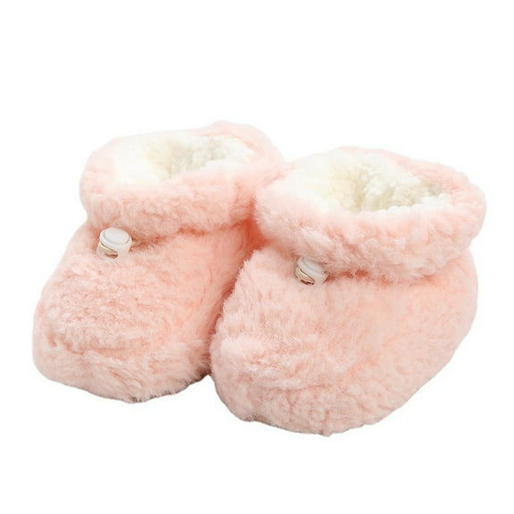 Otqutp Children Soft Sole Shoes 0-12 Months Toddler Winter Plush Thickened Baby Shoes Soft Sole Warm Girls Socks Cotton Shoes for Baby