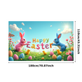 thumbnail image 3 of Colorful Furry Letter Happy Easter Banner with Bunny Chick and Egg Elements Easter Party Decorations Photography Backdrop Spring Celebration Decor Background, 3 of 4