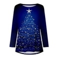 thumbnail image 4 of Tops de Otoño Para Mujer Tops Con Estampado de Navidad Moda Casual Manga Larga Cuello Redondo Blusa Suelta Camisas Odeerbi ODB181368, 4 of 5