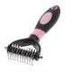 thumbnail image 4 of Cepillo peine de nudo profesional de 2 lados para mascotas, herramienta de aseo para quitar el pelo de perros (rosa), 4 of 14