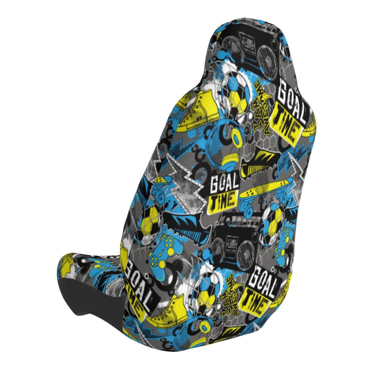 Naloa Goal Time Car Seat Covers Universal Front Seat Coves for Car Accessories ,Padded Car Covers for Automotive, SUV, Truck, and Van
