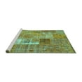 thumbnail image 2 of Ahgly Company Machine Washable Indoor Rectangle Patchwork Turquoise Blue Transitional Area Rugs, 6' x 9', 2 of 4