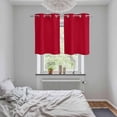 thumbnail image 5 of Pure Red Kitchen Curtains Small Short 39 Inch Length, Simple Solid Color Grommet Top Bedroom Living Room Curtains, Light Filtering Cafe Curtain Drapes 2 Panels Set 55''x39'', 5 of 9