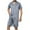 Mens Pajamas Navy, variant on Mens Satin Pajama Sets with Pockets Lightweight 2 Piece Loungewear Outfits Stripe Printed Short Sleeve Shirts and Shorts Sleepwear Set