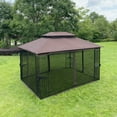 thumbnail image 5 of 13x10 Outdoor Patio Gazebo Canopy Tent With Ventilated Double Roof And Mosquito net(Detachable Mesh Screen On All Sides),Suitable for Lawn, Garden, Backyard and Deck,Brown Top, 5 of 14
