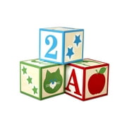 Melissa & Doug Set of 3 Jumbo Wooden ABC-123 Alphabet and Number Toy Blocks Nursery Playroom Décor – Classic (Red, Green, Blue, Great Gift for Girls and Boys - Best for 2, 3, 4 Year Olds and Up)