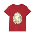 thumbnail image 4 of Riecok Matching Girl Easter Outfits Short Sleeve Summer Clothes Boys or Girls Toddler T-Shirt Cute Easter Eggs Graphic Tops 4 T Red, 4 of 5