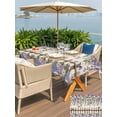 thumbnail image 5 of Outdoor Tablecloth with Umbrella Hole for Patio/Picnic/Party/Camping, Spring Purple Flowers Waterproof Table Cloth Rectangle Table Cover Washable, Farmhouse Leaves Fences Burlap (60"x 102"), 5 of 8