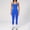 Blue, variant on PISONIC 2 Piece Workout Sets for Women, Seamless Halter Tank Top and V Scrunch Butt Lifting High Waist Leggings Gym Set