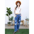 thumbnail image 3 of Women's Classic Mid Rise Boyfriend Cropped Denim Jeans Loose Harem Pants, 3 of 7