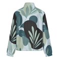 thumbnail image 6 of Jackets for Women Winter Coat Jackets Flannel Stand Collar Jacket(Tropical Leaf Print Design,Size:S-4XL), 6 of 7