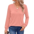 thumbnail image 3 of Fantaslook V Neck Blouses for Women Dressy Casual Tops Button Long Sleeve Shirts Trendy Fall Tops, 3 of 9