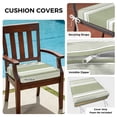 thumbnail image 3 of Outdoor Patio Cushion Covers 4 Pack Sage Green Striped Patio Chair Cushion Covers with Ties and Zipper Classic Farmhouse Stripes Waterproof Outdoor Seat Cushion Covers for Patio Furniture 20"x18", 3 of 9