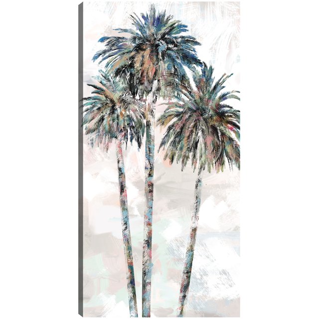 Cuadro Decorativo - Palmas arcoíris II Jr Impresión en canvas, estrechado
