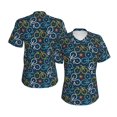 thumbnail image 6 of Zufioo Bicycle Colorful Print Women's Classic V-neck T-shirt, V-neck Short-sleeved Tops Home Wear, Suitable for Daily Life, Work, Outdoors-XX-Large, 6 of 7