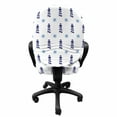 thumbnail image 3 of Navy Blue Office Chair Slipcover, Nautical Elements Steering Wheel Pattern Horizontal Arrangement, Protective Stretch Decorative Fabric Cover, Standard Size, Pale Blue Dark Blue, by Ambesonne, 3 of 5