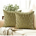 thumbnail image 4 of Sage Green Pillow Shams, 3D Sequins Pillow Shams, 24x24 inch (60x60 cm) Pillow Sham, Square Velvet Shams, Art Deco Pillow Shams, Modern, Geometric - Rhinestone Jaal, 4 of 4