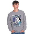 thumbnail image 3 of The Smurfs Cool Kanji Trust No One Men Big & Tall Sweatshirt Brisco Brands 3X, 3 of 5