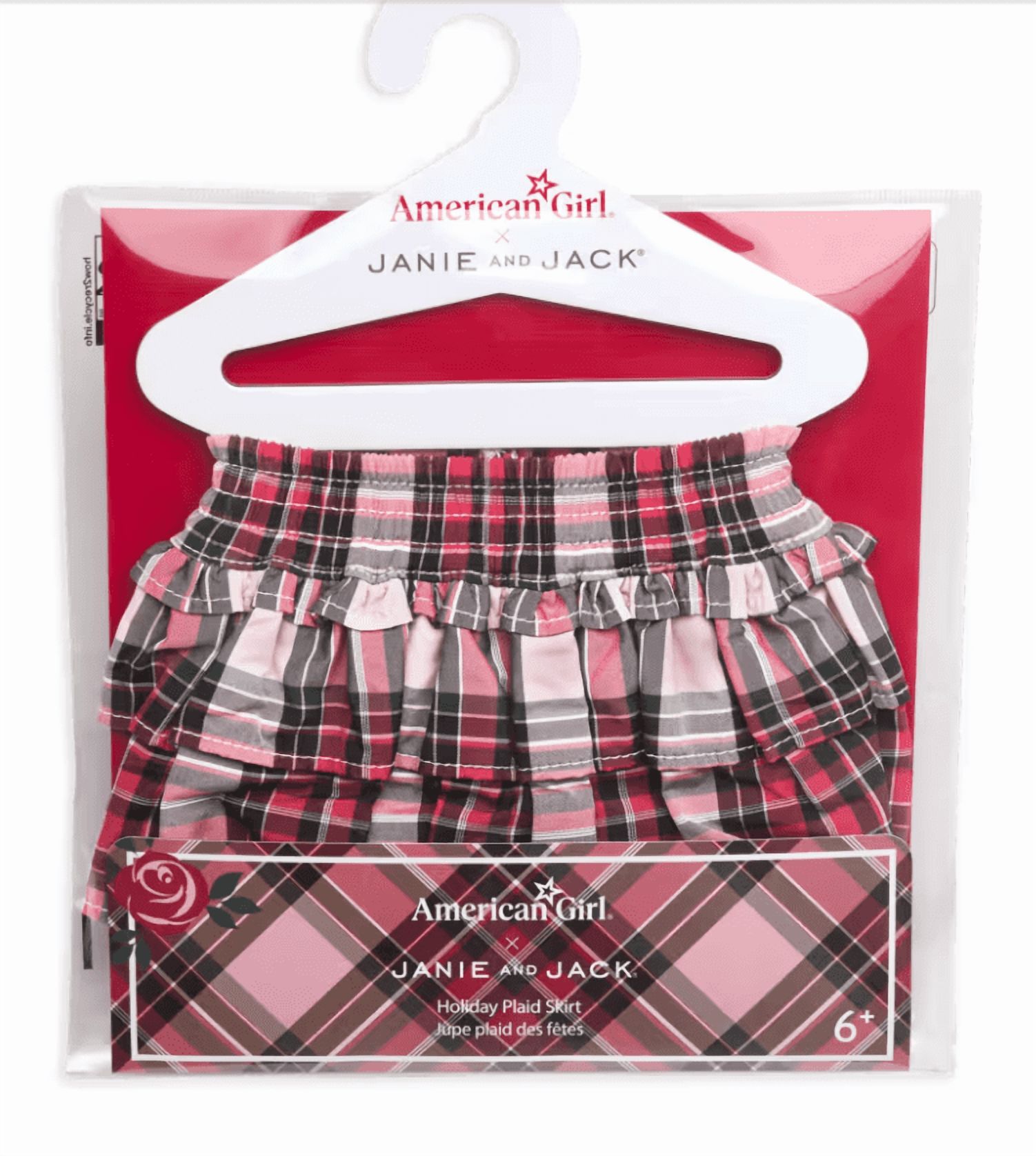 American Girl X Janie and Jack Holiday Plaid Skirt for 18 inch Dolls