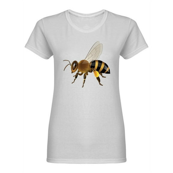 Realistic Honey Bee Design  Shaped T-Shirt Women -Image by Shutterstock, Female Medium