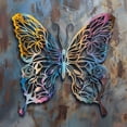 thumbnail image 4 of Floral Butterfly Metal Wall Art, Garden Steel Decor, 4 of 7