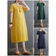 thumbnail image 3 of Vestido, Vestido suelto de mujer con bolsillos Manga corta Vestido informal de vacaciones Abody XX-grande, 3 of 7