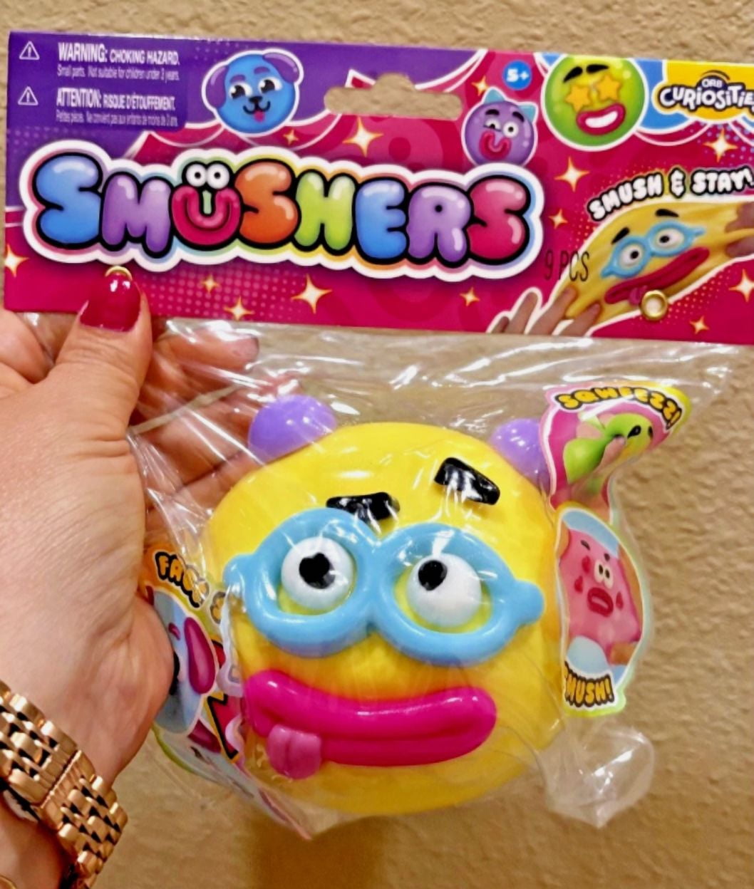 Smushers Squishy - Novelty Smush Face Squeeze Toys, Durable Material Party Favor for Birthdays & Get-Togethers（yellow）