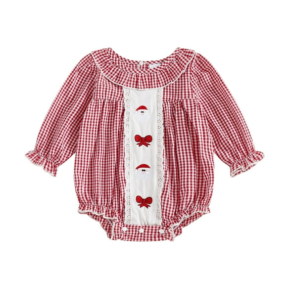 Zshosam Infant Girl Fall Christmas Bodysuits Newborn Baby Girl Romper Dress Long Sleeve Jumpsuit Fall Winter Dresses Clothes Size 12 18 Months,(Red 12-18 Months)