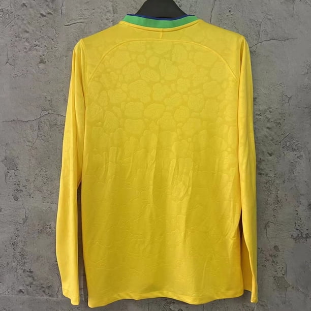 2223 Brasil Nuevo Estilo Equipo Nacional Casa Manga Larga Ventilador Versión Fútbol Ropa Deportiva S-5XL