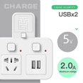 thumbnail image 4 of 4-way Plug Extension Household Multi-function Socket Usb Multi-plug Wall Socket Extension With Independent Switch And Led Light, 4 of 5