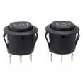 thumbnail image 4 of 5Pcs On/Off/On Round Rocker Switch 12-250V Car Automotive 20mm SPDT 2 Way Dash SPST Contact 3-Pins Toggle Switch Set, 4 of 9