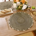 thumbnail image 2 of MeyJey 15" Braid Round Placemat Set of 6, Large Cotton Woven Non-Slip Placemat Set of 6 Heat Resistant Placemat 6 Piece, Coffee, 2 of 11