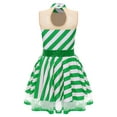 thumbnail image 2 of Aislor Women Christmas Candy Cane Sleeveless Ballet Dance Leotard Stripe Tutu Dress Party Green S, 2 of 7