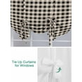 thumbnail image 3 of Country Star Plaid Tie Up Curtains for Windows 54 Inch Length Balloon Curtains Kitchen Adjustable Balloon Window Shade Black Retro American Farm Barn Berry Tie Up Bathroom Curtain Window 42"x54", 3 of 6