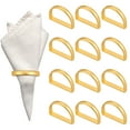 thumbnail image 3 of MRLESS Set of 12 Metal Napkin Rings Semicircle Zinc Alloy Serviette Holders for Wedding, Dinner Party, Holiday Table Decor, 3 of 8