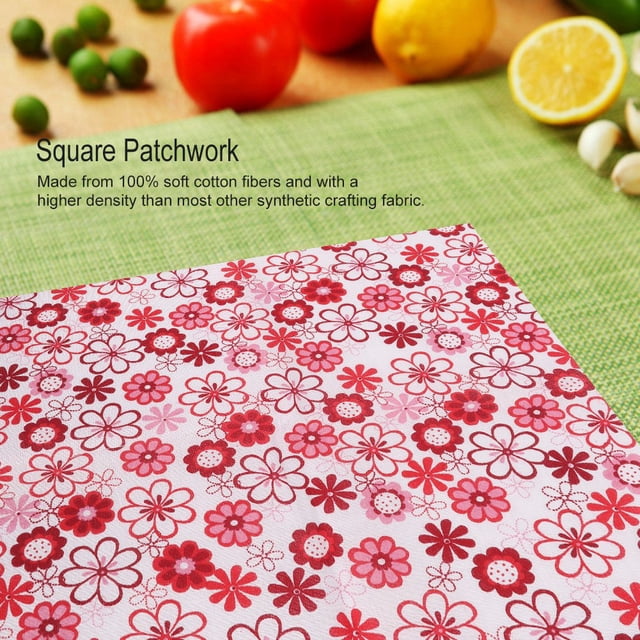 7 piezas de tela de algodón DIY patchwork cuadrado acolchado hoja artesanía patchwork precortado flor roja serie pa?o (5050 cm) Ecomeon no