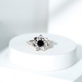 thumbnail image 4 of Rosec Jewels 3/4 CT Black Onyx Engagement Ring with Diamond, Black Onyx Bypass Ring, Black Onyx Flower Engagement Ring, 14K White Gold, US 11.50, 4 of 7