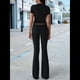 thumbnail image 5 of Pantalón de Traje de Corta Ajustado de Color Liso Negro Talla S, 5 of 10