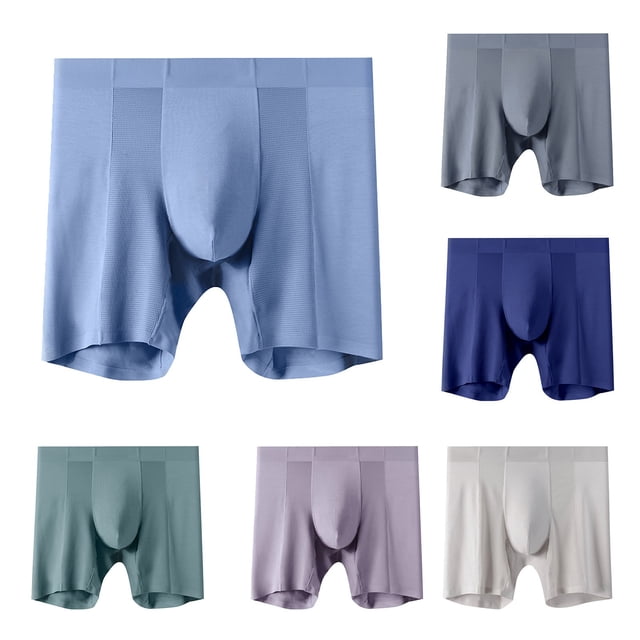 Underwear Mens Solid Color Loose Boxers Shorts Shaping Underwear Daily Homewear White XXXXL