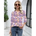 thumbnail image 5 of Women's 2025 Fashion Tops 3/4 Length Sleeve Business Casual Blouses Summer Tees Shirts, 5 of 6