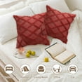 thumbnail image 6 of Scandinavia-Style Striped Pillowcase - 17.72x17.72 Inch Fluffy Cushion Cover, Great for Sofa Backrest, Living Room Winter Decor & Home Coziness, 6 of 6
