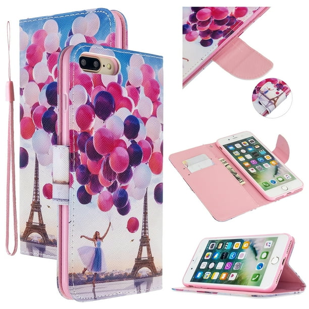 Iphone 8 Plus Case Iphone 7 Plus Case Allytech Pu Leather Colorful Pattern Case For Girls Women Cards Slots Kickstand Protective Wallet Case Cover For Apple Iphone 8 Plus Iphone 7 Plus Ballon Walmart Com