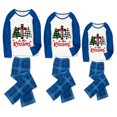 thumbnail image 2 of iHapHap Matching Family Christmas Pajamas Blue Plaid Cross Tree Sleepwear Set, Men 5XL, 2 of 6