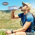 thumbnail image 6 of Yayeee 33oz Insulated Water Bottle Double Wall Stainless Steel with Flip Straw Lid, Blue Sky and River, 6 of 7