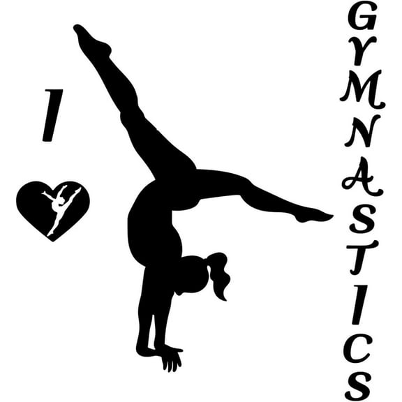 1 Sheet Gymnastics Wall Stickers Black Wall Art Murals Wall Decals Self Adhesive Wall Decals Sports Wall Decor Waterproof Wall Decoration for Home Living Room Bedroom Study Room