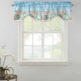 thumbnail image 2 of Tie Up Valances for Windows, Summer Nautical Adjustable Valance Curtains Window Treatment for Living Room, Coastal Beach Starfish Coral Shell Blue Rod Pocket Kitchen Curtains & Drapes 42x18 Inch, 2 of 9