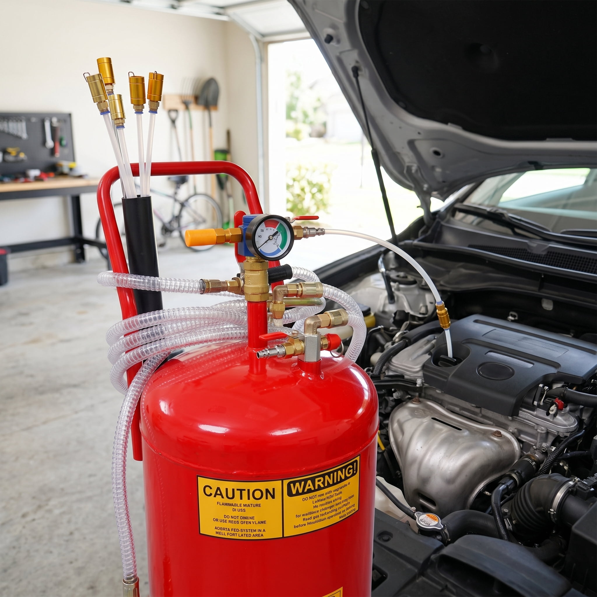 Zateety Oil Extractor Fluid Evacuator Portable Pneumatic Integrated Level Gauge 24 L Capacity