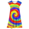 thumbnail image 3 of Rggeeun Toddler Girls Summer Dresses Double Layer Flutter Sleeve Flowy A-Line Dress Casual Gradient Midi Dresses Classic O-Neck Sundress, 3 of 5