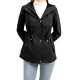 thumbnail image 1 of Diconna Trench-Coat pour Femmes, Veste à Capuche à Manches Longues Fermeture Éclair Boutons Veste Décontractée d'Automne avec Poches, 1 of 9