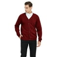 thumbnail image 1 of TOPTIE Cardigan pour Homme Coupe Décontractée Col en V Coton-Rouge-G, 1 of 8